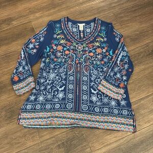 John Mark embroidered tunic, size medium